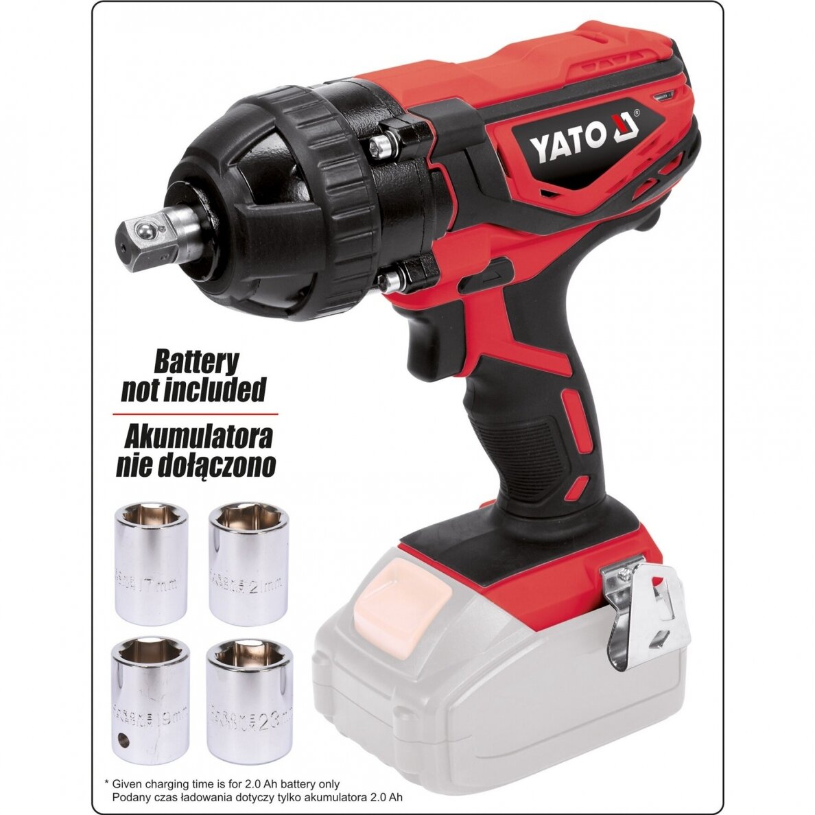 Akumuliatorinis smūginis veržliaraktis Yato, 300 Nm, 18V, 1/2" 2 Akumuliatorinis smūginis veržliaraktis Yato, 300 Nm, 18V, 1/2" 2