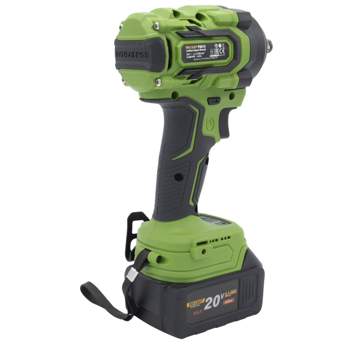 Akumuliatorinis smūginis veržliasukis ProCraft PWA18, 20 V, 550 Nm, (be akum. ir krov.) 4 Akumuliatorinis smūginis veržliasukis ProCraft PWA18, 20 V, 550 Nm, (be akum. ir krov.) 4