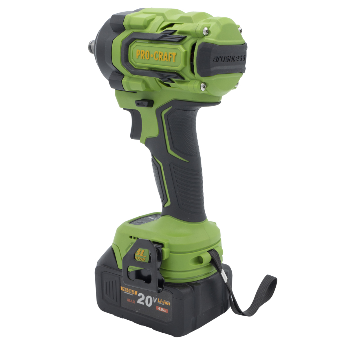 Akumuliatorinis smūginis veržliasukis ProCraft PWA18, 20 V, 550 Nm, (be akum. ir krov.) 5 Akumuliatorinis smūginis veržliasukis ProCraft PWA18, 20 V, 550 Nm, (be akum. ir krov.) 5