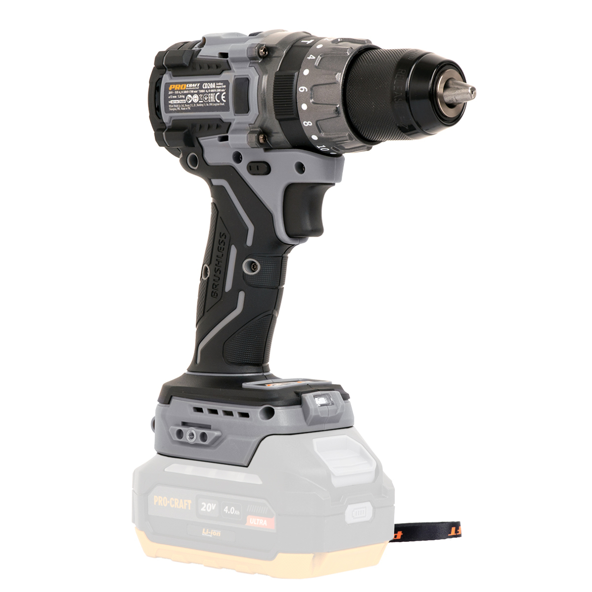 Akumuliatorinis suktuvas - gręžtuvas ProCraft CD20Abb, 20 V, (be akum. ir krov.) 2 Akumuliatorinis suktuvas - gręžtuvas ProCraft CD20Abb, 20 V, (be akum. ir krov.) 2
