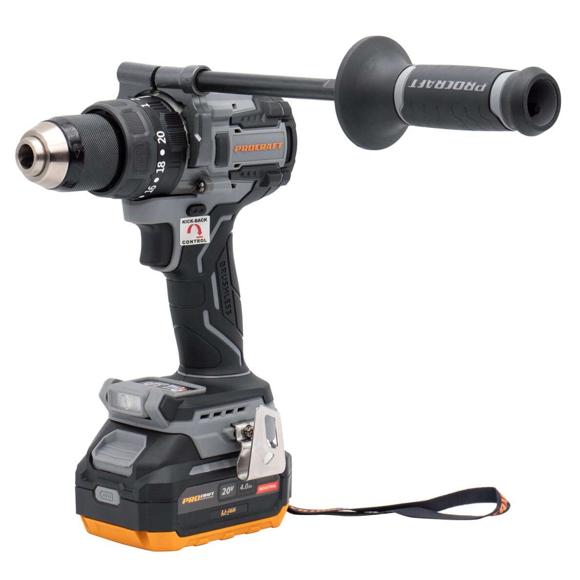 Akumuliatorinis suktuvas - gręžtuvas ProCraft CD20B-1b, 20 V, 1x4.0 Ah, 150Nm