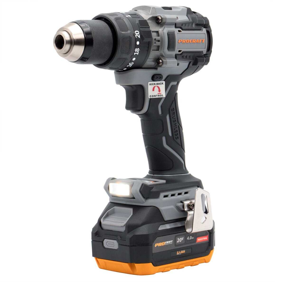 Akumuliatorinis suktuvas - gręžtuvas ProCraft CD20B-1b, 20 V, 1x4.0 Ah, 150Nm 2