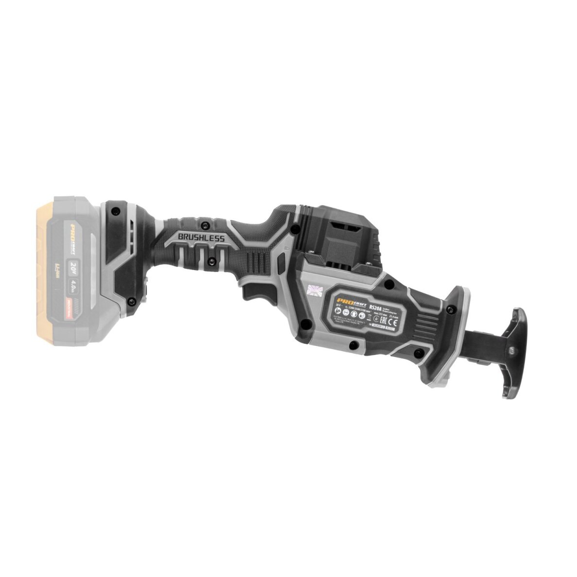 Akumuliatorinis tiesinis pjūklas ProCraft RS20Abb, 20 V (be akum. ir be krov.) 6