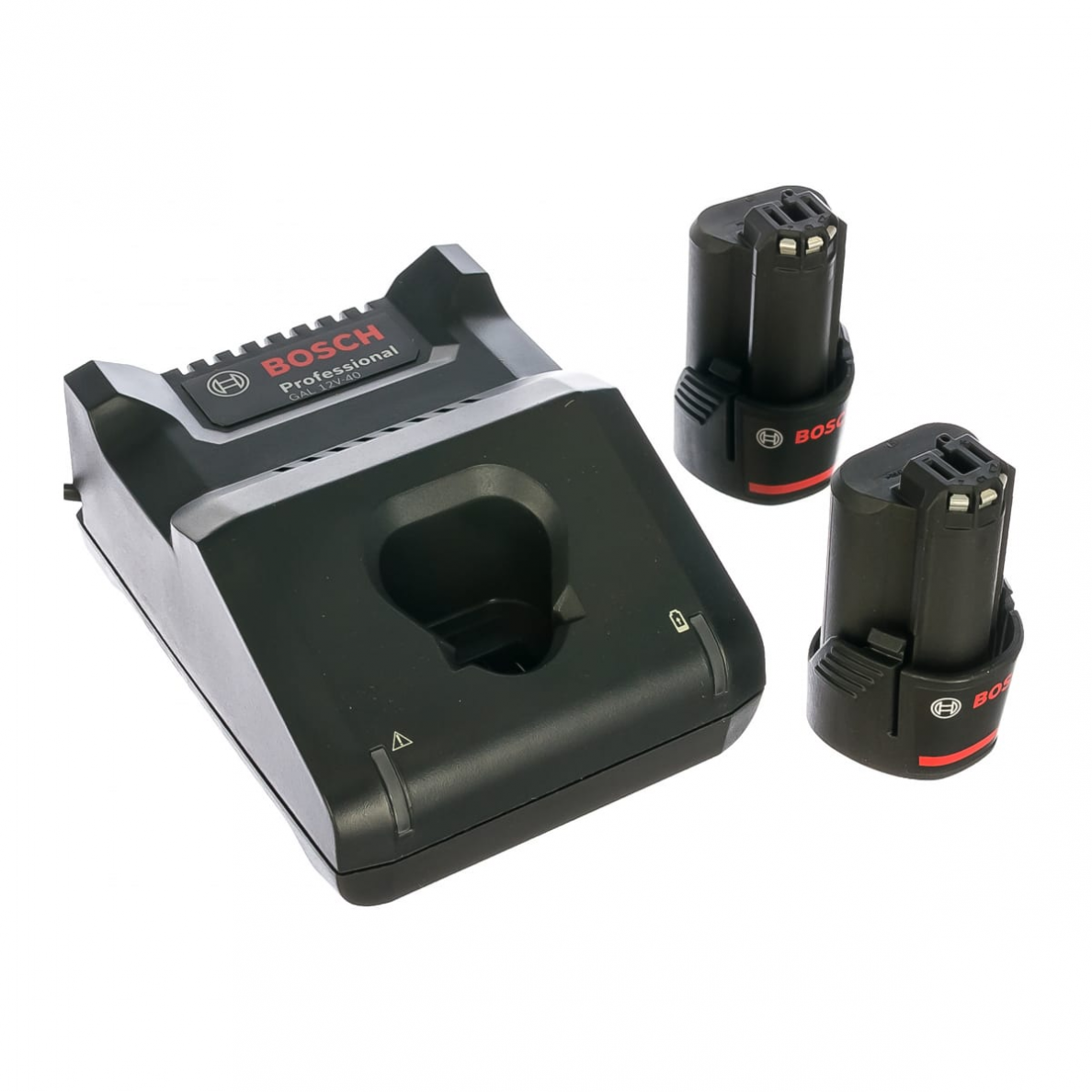 Akumuliatorių ir kroviklio komplektas komplektas Bosch GBA 2x2.0Ah 12V, GAL 12V-40 Akumuliatorių ir kroviklio komplektas komplektas Bosch GBA 2x2.0Ah 12V, GAL 12V-40