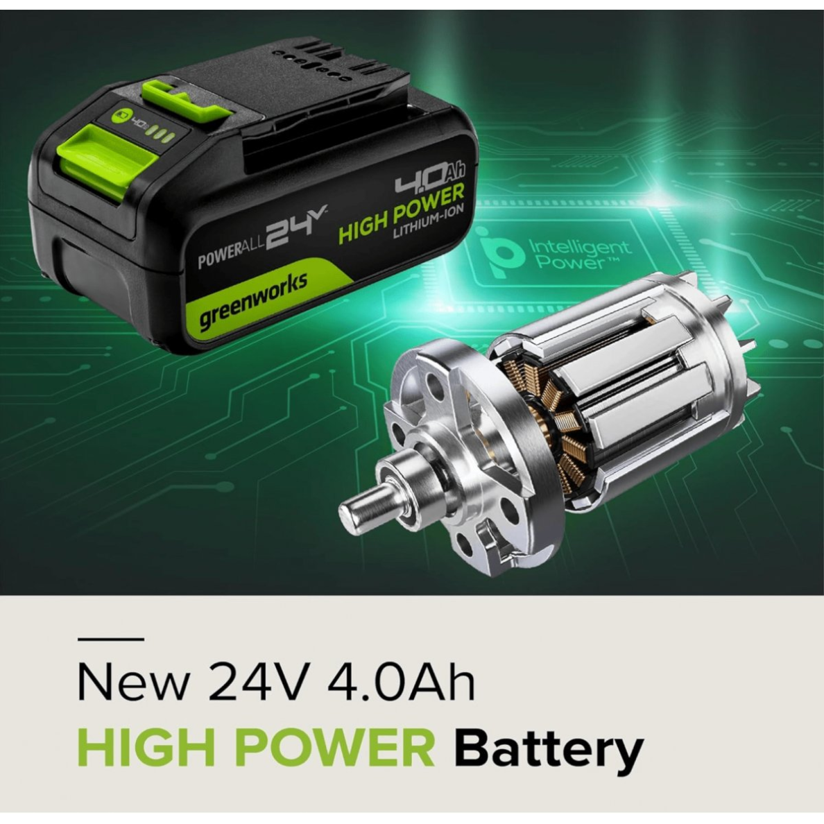 AKUMULIATORIUS HIGH PERFORMANCE Greenworks 24V G24B4HP1100 1 AKUMULIATORIUS HIGH PERFORMANCE Greenworks 24V G24B4HP1100 1