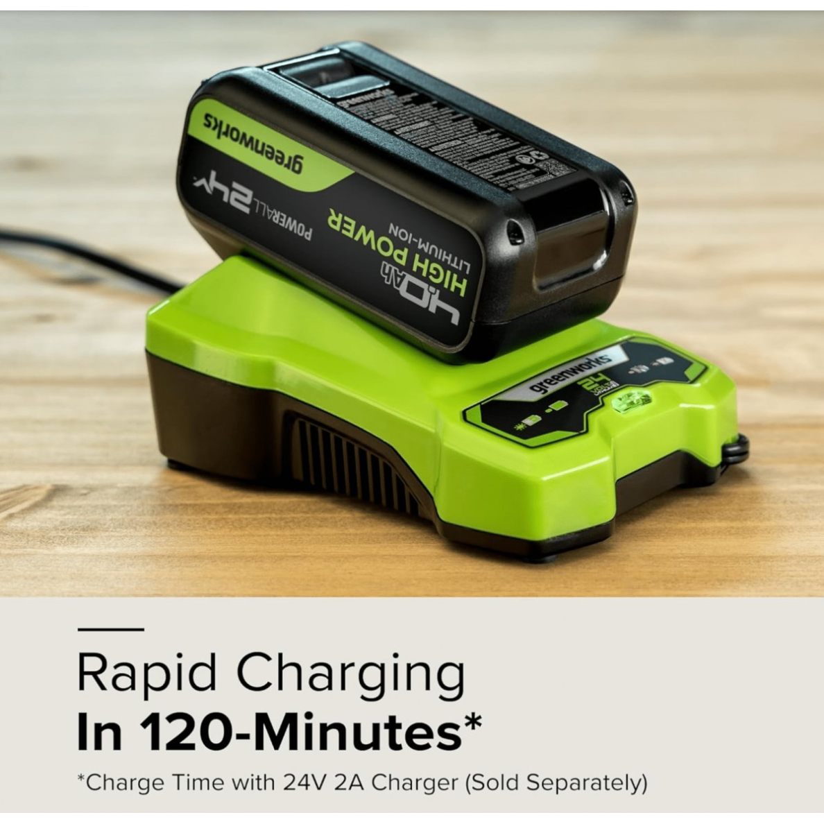 AKUMULIATORIUS HIGH PERFORMANCE Greenworks 24V G24B4HP1100 3 AKUMULIATORIUS HIGH PERFORMANCE Greenworks 24V G24B4HP1100 3