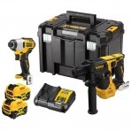 Akum. įrankių komplektas DeWalt DCK2104P2T-QW (DCG801+DCH072), 18V, 2x5Ah TSTAK