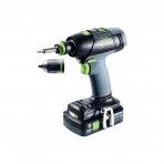 Akumuliatorinis gręžtuvas-suktuvas Festool T 18+3 HPC 4,0 I-Plus, 18 V, 2x 4.0 Ah, (576446)