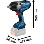 Akumuliatorinis smūginis veržliasūkis Bosch GDS 18V-1050 H, 18 V, (be akum.ir krov.)