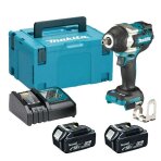 Akumuliatorinis smūginis veržliasukis MAKITA DTW701RTJ, 18V, 1/2", 700/1000 Nm