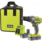 Akum. smūginis suktuvas - gręžtuvas Ryobi R18PD3-220S, 18 V, 2x2,0 Ah