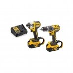 Akumuliatorinių įrankių komplektas DeWalt DCK266P2LR-QW (2x5,0Ah+DCD796+DCF887), 18V, 2x5Ah