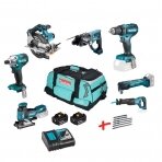 Akumuliatorinių įrankių komplektas Makita DLX7021TX1 +DOVANA, 18V, 2x5.0Ah