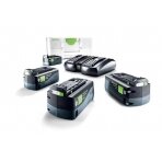 Akumuliatorių ir įkroviklio rinkinys Festool SYS 18V 4x5,0/TCL 6 DUO (577709)