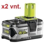 Akumuliatorius Ryobi RB18LL50, 18V, 2x 5,0Ah, LITHIUM+, ONE+