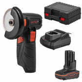 Akumuliatorinis kampinis šlifuoklis DNIPRO-M CG-12BC-140 ULTRA, 12 V, Ø76 mm