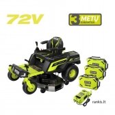 Akumuliatorinis vejos traktorius Ryobi RY72ZTRX137-310, 72 V, 2x10 Ah, 137cm (+dovana)