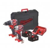 Akumuliatorinių suktuvų rinkinys MILWAUKEE M18 CBLPP2B-502C