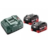 Akumuliatorių ir kroviklio rinkinys Metabo, 18 V, 2x 5.5Ah LiHD