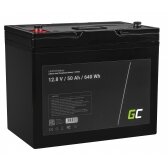 Akumuliatorius LiFePO4 Green Cell CAV06, 12V 12.8V 50Ah