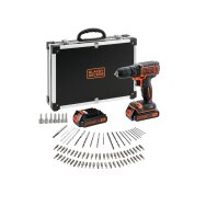 Akumuliatorinis Gręžtuvas - Suktuvas, 18V BDCDC18BAFC-QW, 2 X 1,5 AH, Black&Decker