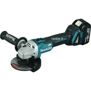 Akumuliatorinis kampinis šlifuoklis Makita DGA506Z, 18V + akum. 5 Ah (bl1850)
