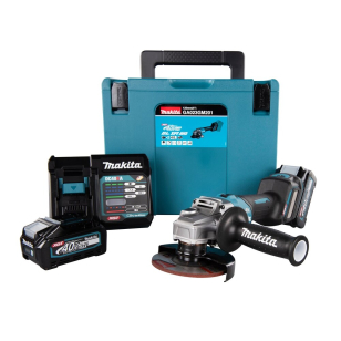 Akumuliatorinis kampinis šlifuoklis Makita GA023GM201, 40V, XGT®, (2x4.0 Ah akum. ir krov.) + DOVANA BL4040