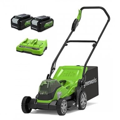Akumuliatorinė vejapjovė Greenworks G24X2LM36K4X, 48 V (2X24V), 36 cm Akumuliatorinė vejapjovė Greenworks G24X2LM36K4X, 48 V (2X24V), 36 cm