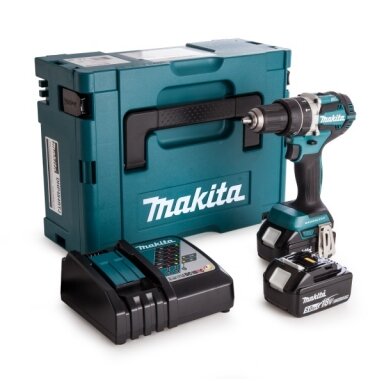 Akumuliatorinis gręžtuvas Makita DHP484RTJ, 18 V, 2x 5,0 Ah Li-ion Akumuliatorinis gręžtuvas Makita DHP484RTJ, 18 V, 2x 5,0 Ah Li-ion