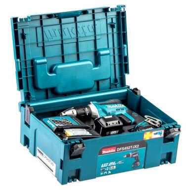 Akumuliatorinis suktuvas Makita DFS452TJX2, 18V, 2X5.0Ah (medvaržčių sukimui) Akumuliatorinis suktuvas Makita DFS452TJX2, 18V, 2X5.0Ah (medvaržčių sukimui)