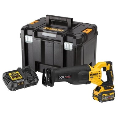 Akumuliatorinis tiesinis pjūklas DeWalt XR DCS386T1-QW, 18 V, 1x6.0 Ah Akumuliatorinis tiesinis pjūklas DeWalt XR DCS386T1-QW, 18 V, 1x6.0 Ah