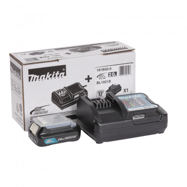 Akumuliatorių ir kroviklio komplektas Makita 191B50-9, 12Vmax, BL1021B, DC10WD, CXT® Akumuliatorių ir kroviklio komplektas Makita 191B50-9, 12Vmax, BL1021B, DC10WD, CXT®