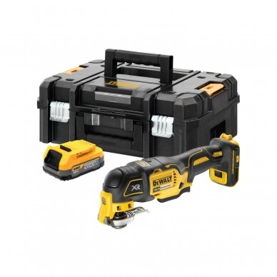 Akum. daugiafunkcinis įrankis DeWalt DCS356E1T-XJ, 18 V, 1x1.7 Ah Akum. daugiafunkcinis įrankis DeWalt DCS356E1T-XJ, 18 V, 1x1.7 Ah