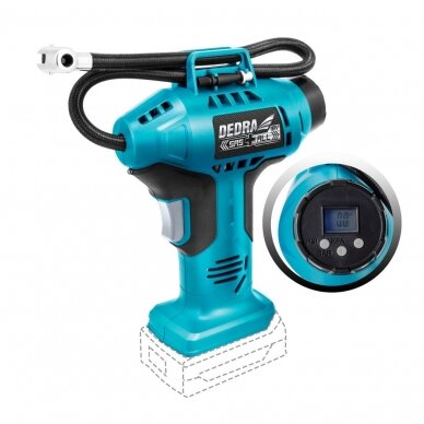 Akum. kompresorius Dedra DED7078LCD, 18V, 11bar Akum. kompresorius Dedra DED7078LCD, 18V, 11bar