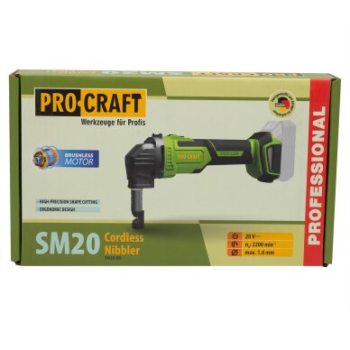 Akumuliatorinės skardos žirklės ProCraft SM20bb, 20V, (be akum. ir krov.) 7