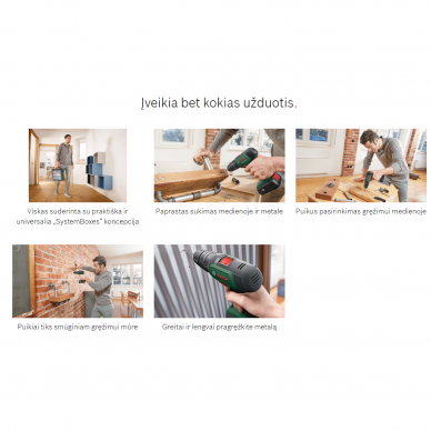 Akum. smūginis gręžtuvas Bosch UniversalImpact18V (2x18V, 06039D4108) 5 Akum. smūginis gręžtuvas Bosch UniversalImpact18V (2x18V, 06039D4108) 5