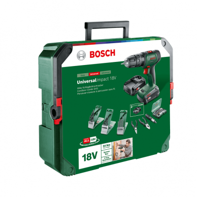 Akum. smūginis gręžtuvas Bosch UniversalImpact18V (2x18V, 06039D4108) 4