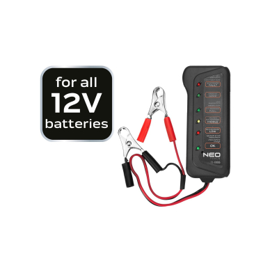 Akumuliatoriaus įkrovos ir įkrovimo testeris 12 V - skaitmeninis LED 4 Akumuliatoriaus įkrovos ir įkrovimo testeris 12 V - skaitmeninis LED 4