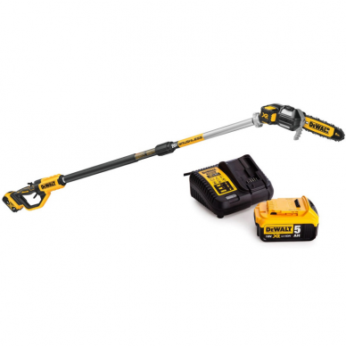Akumuliatorinė aukštapjovė DeWalt DCMPS567P1, 18 V, 5.0 Ah Akumuliatorinė aukštapjovė DeWalt DCMPS567P1, 18 V, 5.0 Ah