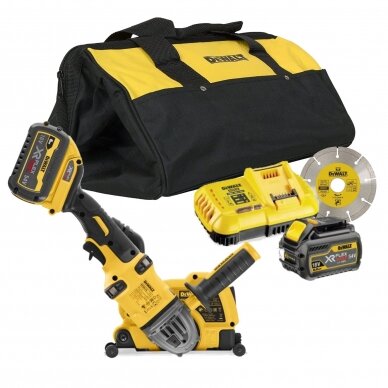 Akumuliatorinė mūro freza-vagapjovė DeWalt DCG4610T2-QW, 54 V, 2x6.0 Ah Akumuliatorinė mūro freza-vagapjovė DeWalt DCG4610T2-QW, 54 V, 2x6.0 Ah