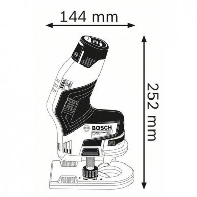 Akumuliatorinė rankinė freza Bosch GKF 12V-8 Professional 2x3.0Ah 2