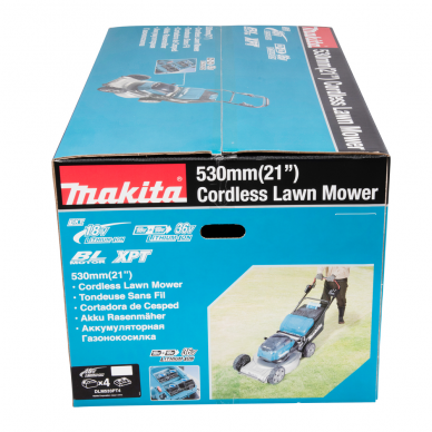 Akumuliatorinė savaeigė vejapjovė Makita DLM533PG4, 36 V, 4x6,0 Ah 16 Akumuliatorinė savaeigė vejapjovė Makita DLM533PG4, 36 V, 4x6,0 Ah 16