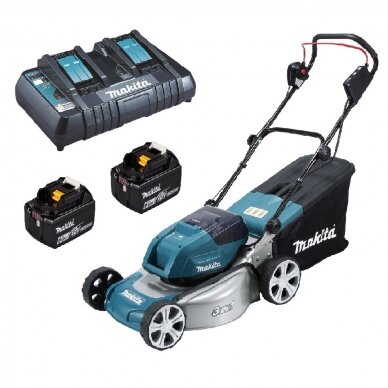 Akumuliatorinė vejapjovė Makita DLM460PT2, 2x18V, 2x5,0Ah, 46cm Akumuliatorinė vejapjovė Makita DLM460PT2, 2x18V, 2x5,0Ah, 46cm