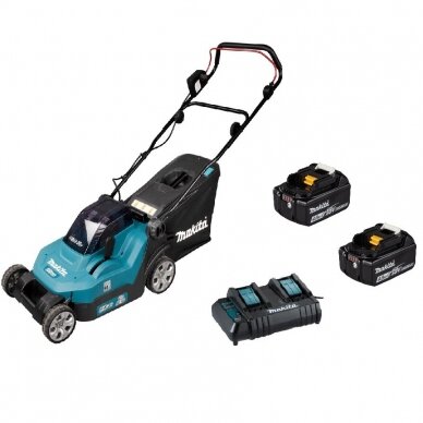 Akumuliatorinė vejapjovė - žoliapjovė Makita DLM382PT2, 36 V, 2x5.0 Ah Akumuliatorinė vejapjovė - žoliapjovė Makita DLM382PT2, 36 V, 2x5.0 Ah