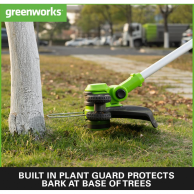 Akumuliatorinė žoliapjovė / trimeris Greenworks G40LT33K2, 40 V, 2,0 Ah, 33 cm 3 Akumuliatorinė žoliapjovė / trimeris Greenworks G40LT33K2, 40 V, 2,0 Ah, 33 cm 3