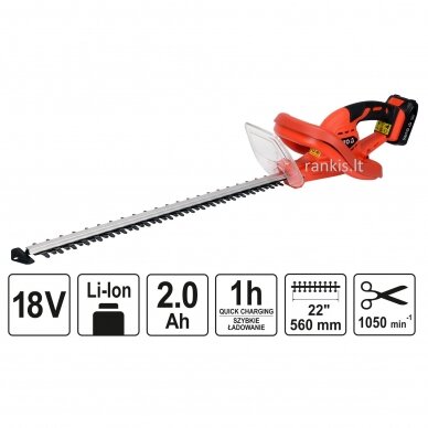 Akumuliatorinės gyvatvorių žirklės Yato YT-82832, 18V Akumuliatorinės gyvatvorių žirklės Yato YT-82832, 18V