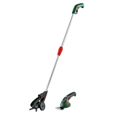 Akumuliatorinių krūmų ir žolės žirkių rinkinys BOSCH ISIO, 3,6 V, 1,5 Ah Akumuliatorinių krūmų ir žolės žirkių rinkinys BOSCH ISIO, 3,6 V, 1,5 Ah