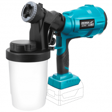 Akumuliatorinis dažymo pistoletas Dedra DED7057, 18V 1 Akumuliatorinis dažymo pistoletas Dedra DED7057, 18V 1