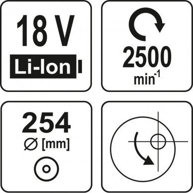 Akumuliatorinis poliruoklis Yato, 18 V, (be akum. ir krov.) 5 Akumuliatorinis poliruoklis Yato, 18 V, (be akum. ir krov.) 5