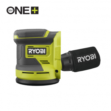 Akumuliatorinis ekscentrinis šlifuoklis Ryobi RROS18-0, 18 V, (be akum. ir krov.) Akumuliatorinis ekscentrinis šlifuoklis Ryobi RROS18-0, 18 V, (be akum. ir krov.)